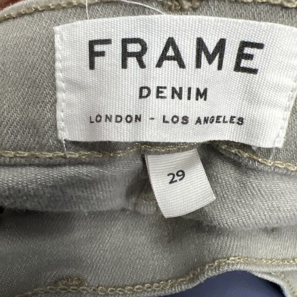 Frame Le Skinny De Jeanne Womens Distressed Gray Light Wash Denim Jeans Size 29 - Picture 4 of 11